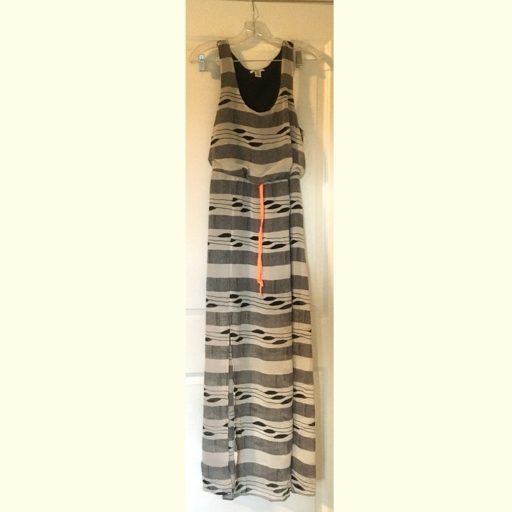 Bar III Black and White Striped Maxi Dress